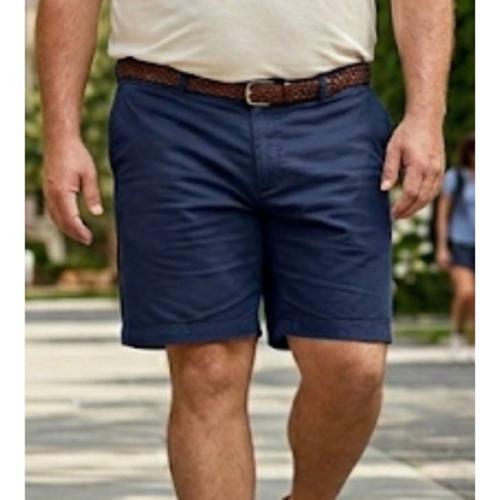 Polo Ralph Lauren Shorts Mens 46B Navy Classic Fit Chino Dress Flat Front Cotton